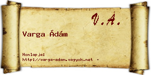 Varga Ádám névjegykártya